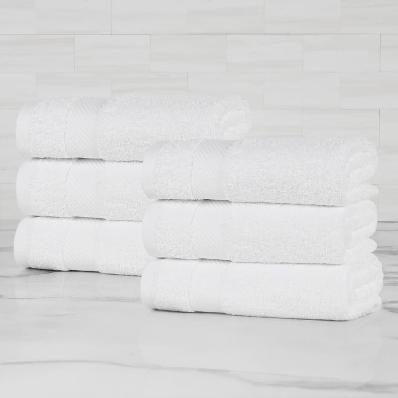Superior Luxury Solid Highly Absorbent Egyptian Cotton Hand Towel - (Set of 6)