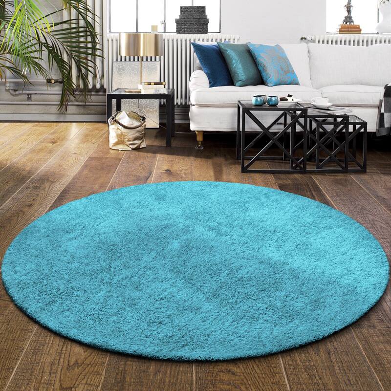 Superior Hand-tufted Plush Solid Shag Indoor Area Rug