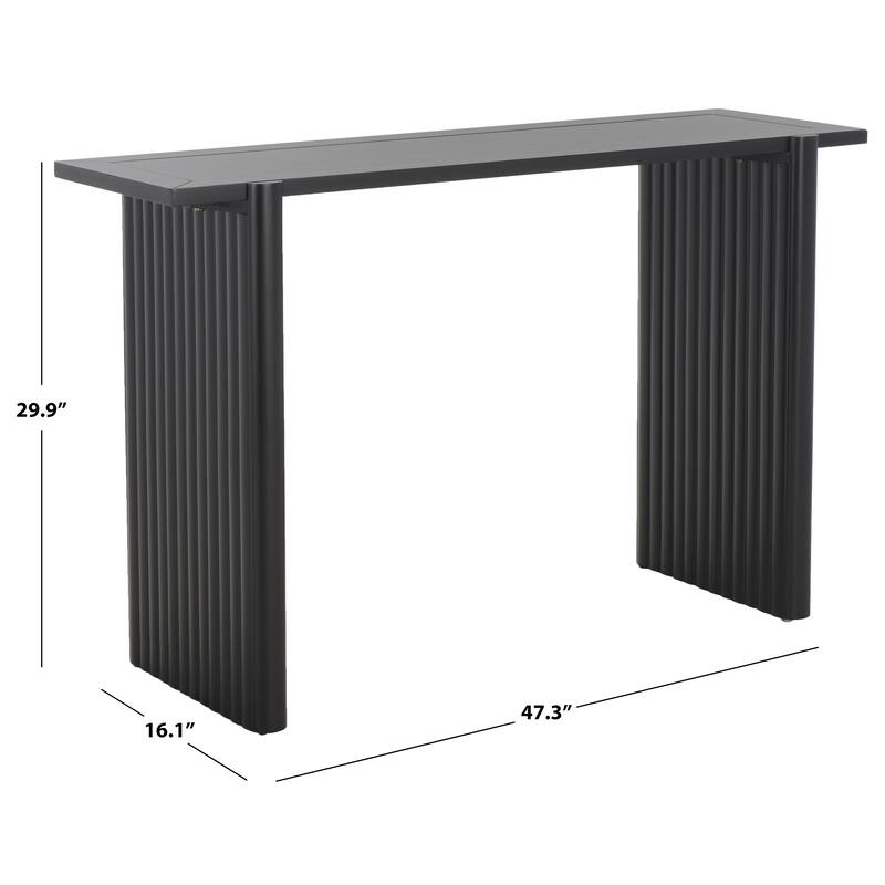 SAFAVIEH Eilika Console Table - 59" W x 15" D x 19" H - 47Wx16Dx30H - Black