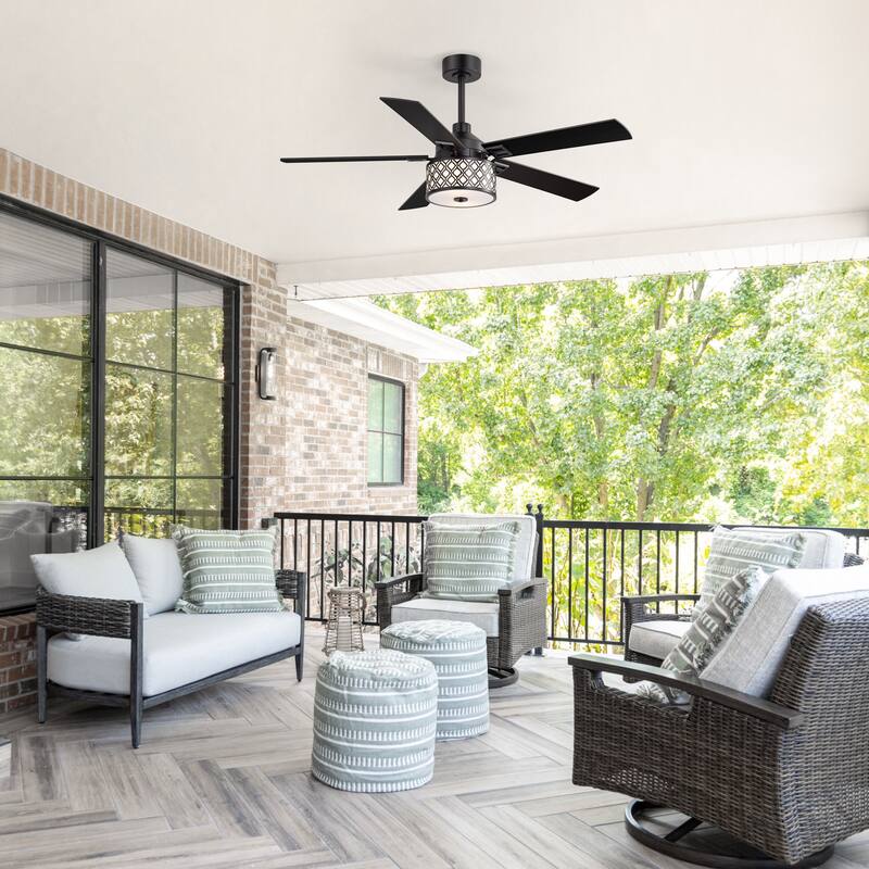 52-inch Reversible 5-Blade Fandelier Ceiling Fan with Light and Remote