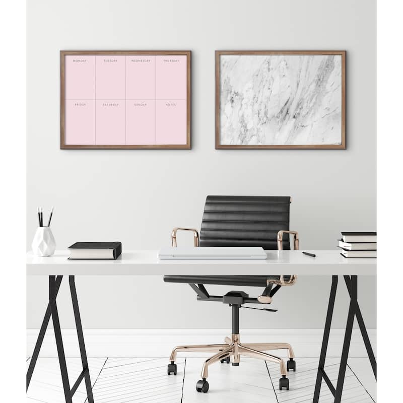 Kate and Laurel Blake Gray Marble Framed Printed Glass by The Creative Bunch Studio - 18x24