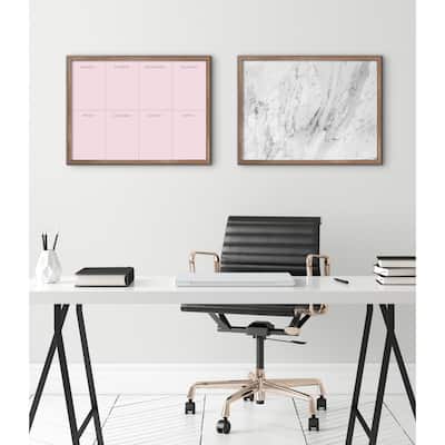 Kate and Laurel Blake Gray Marble Framed Printed Glass by The Creative Bunch Studio - 18x24