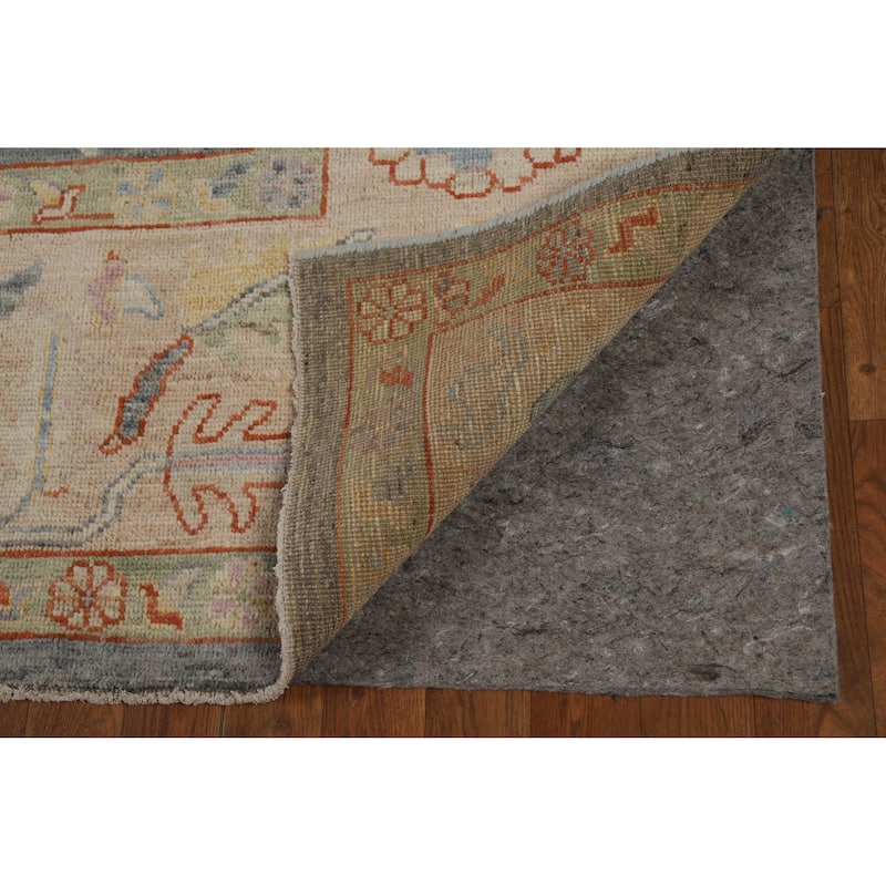 Oushak Turkish Area Rug Vegetable Dye Floral Handmade Wool Carpet - 8'0" x 9'10"