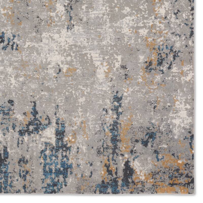 Jarlath Abstract Silver/Blue Rug