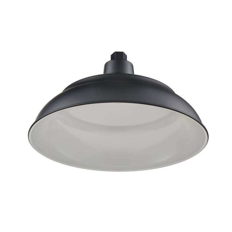 R Series 1-Light Aluminum Warehouse Shade Satin Black - Satin Black