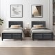 preview thumbnail 1 of 21, VECELO Platform Twin Size Kids Bed Frame with Wood Headboard,Twin Size Bed Set of 2, 3 Colors