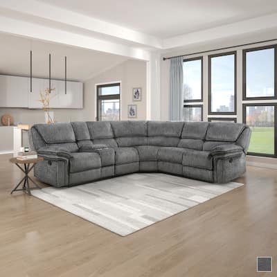 Ruth Microfiber Manual Reclining Sectional Sofa