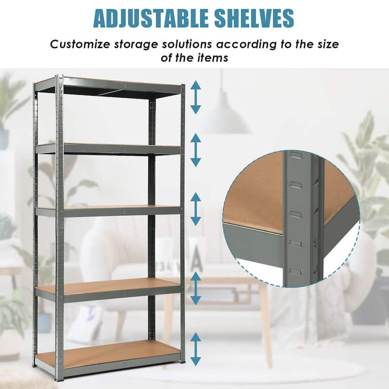 Costway 4PCS 72'' Heavy Duty Storage Shelf Steel Metal Garage Rack 5