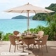 preview thumbnail 4 of 28, Costway 9 FT Patio Umbrella with Adjustable Height Rope Pulley Lift