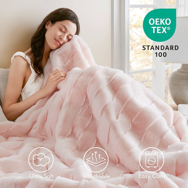 Madison Park Camille Faux Fur Throw