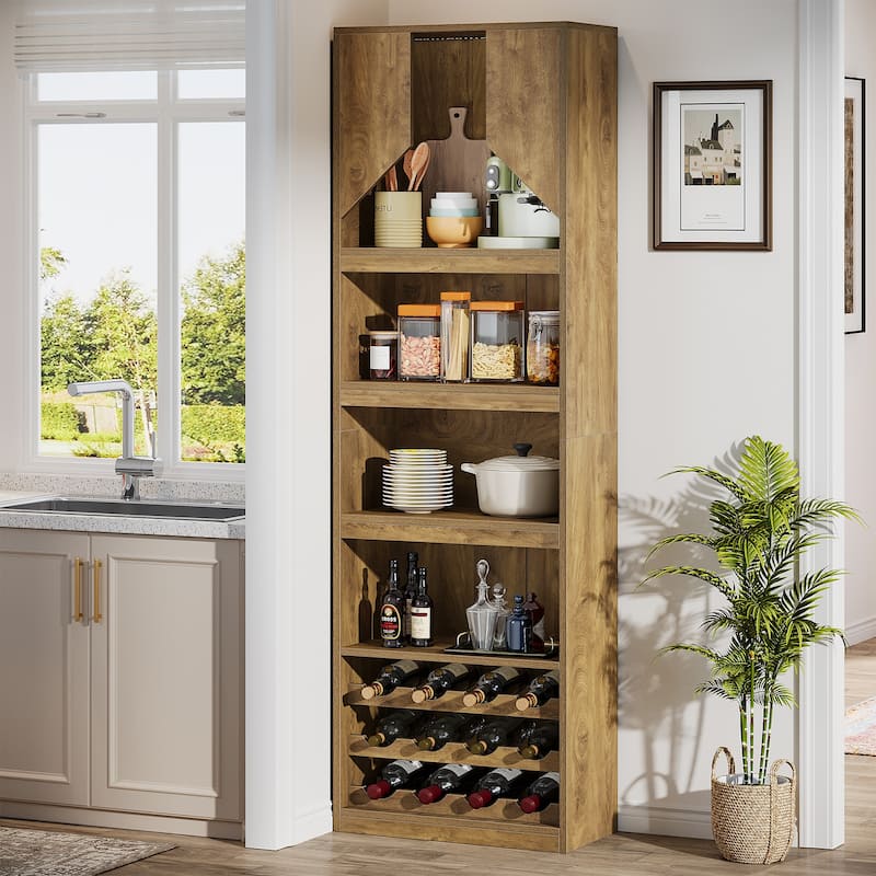 Tall Wine Bar Cabinet - Brown