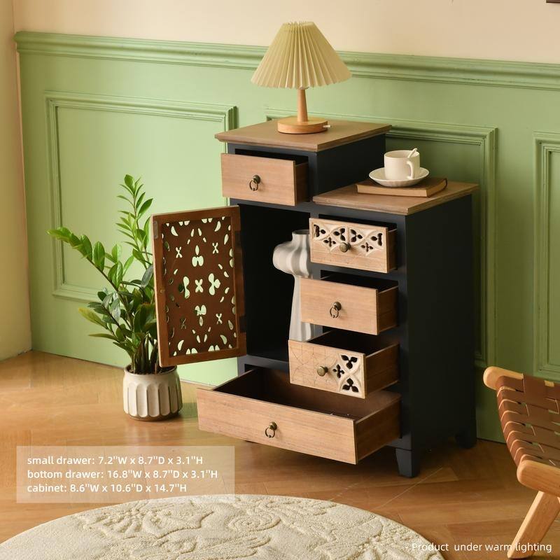 Farmhouse Handcrafted Wood Accent Chest Dresser