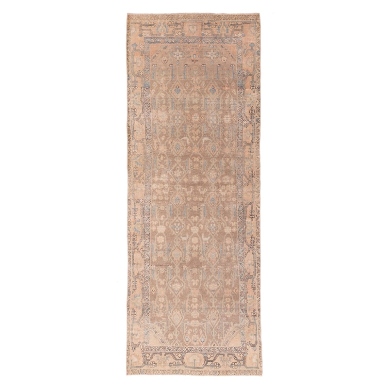 ECARPETGALLERY Hand-knotted Antalya Vintage Brown Wool Rug - 3'6 x 9'6