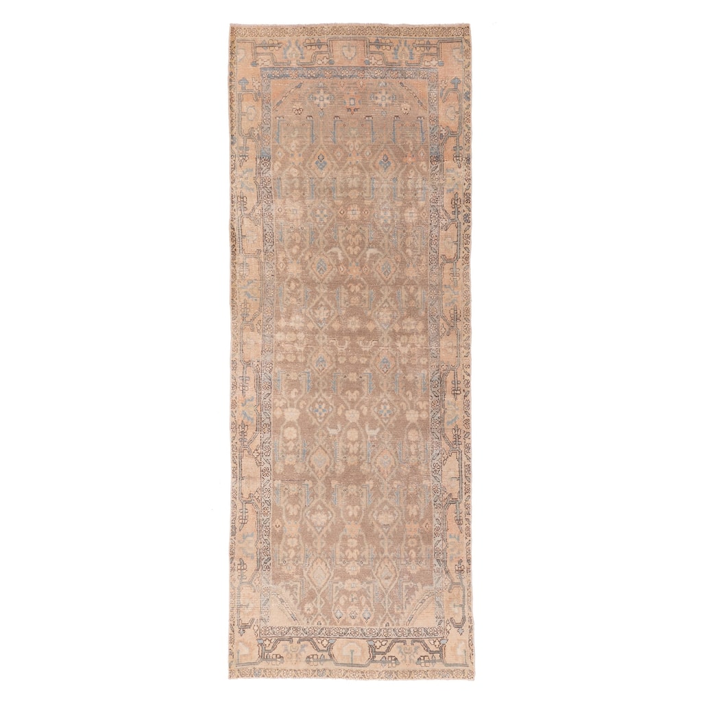 ECARPETGALLERY Hand-knotted Antalya Vintage Brown Wool Rug - 3'6 x 9'6
