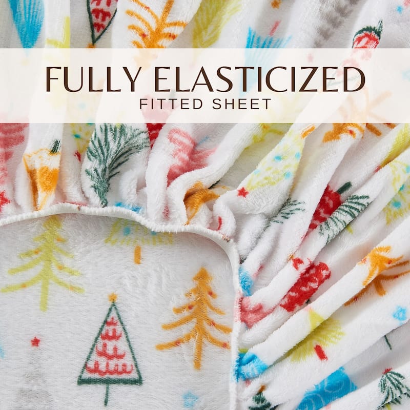 Luxurious Printed Velvet Plush Warm and Cozy Sheet Set.