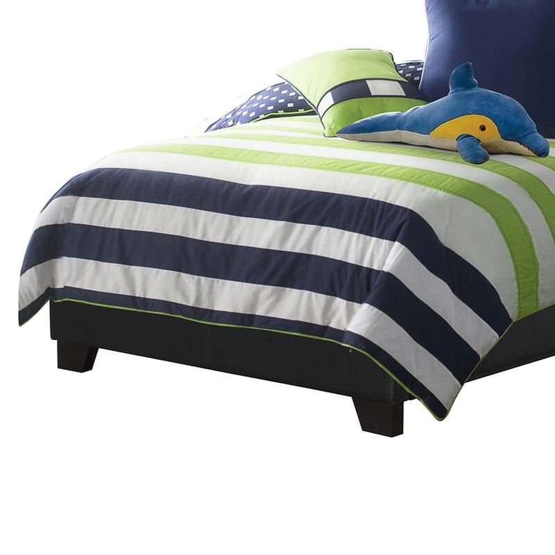 Leather Upholstered Twin Size Platform Bed, Black