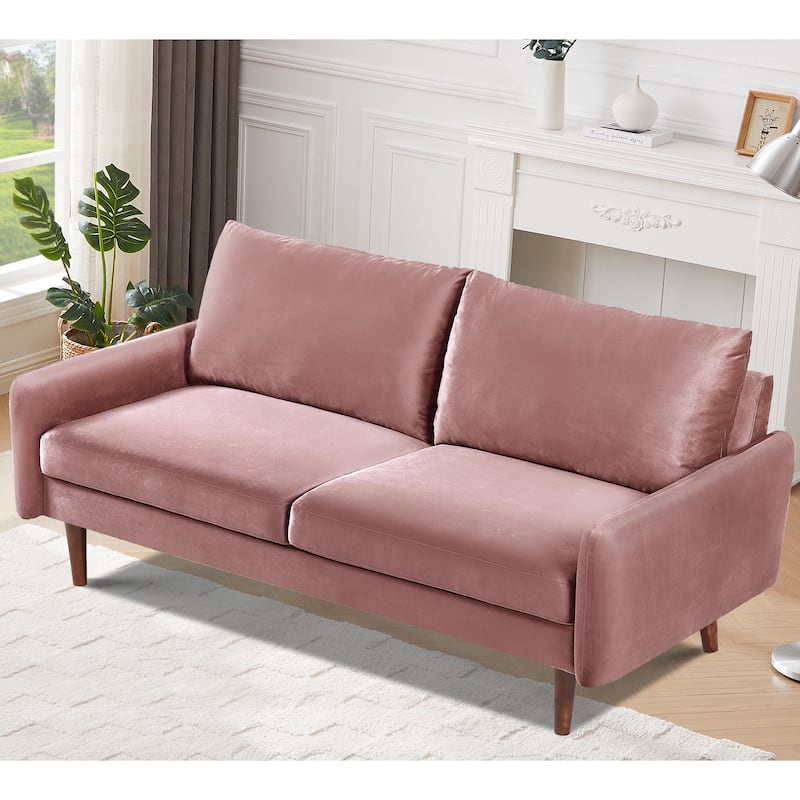 US Pride Furnitirue 70''W Tapered-Leg Velvet Sofa