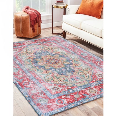 Vintage Boho Chic Medallion Area or Runner Rug by Superior