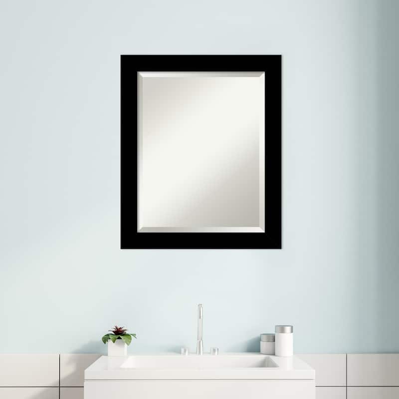 Brushed Beveled Framed Bathroom Vanity Wall Mirror - Brushed Black