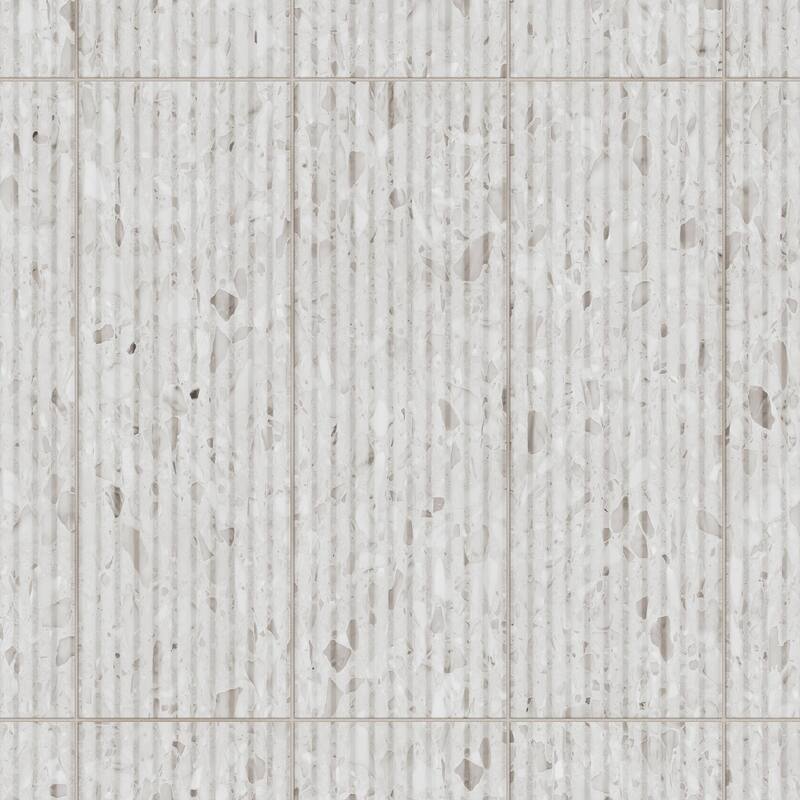 Merola Tile Marbilia Fluted Terrazo White 15-3/4" x 47-1/4" Porcelain Wall Tile