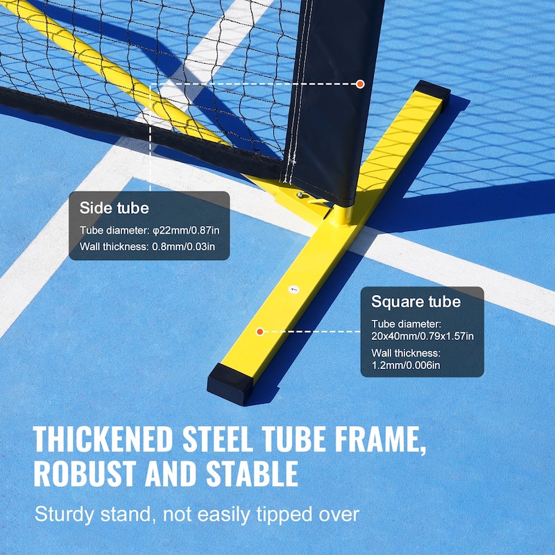 Pickleball Net Set Weather Resistant Steady Metal Frame & Strong PE Net, for Outdoor Backyard Driveway