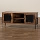preview thumbnail 10 of 9, Valeska Industrial Walnut Brown Finished Wood & Metal 2-Door TV Stand