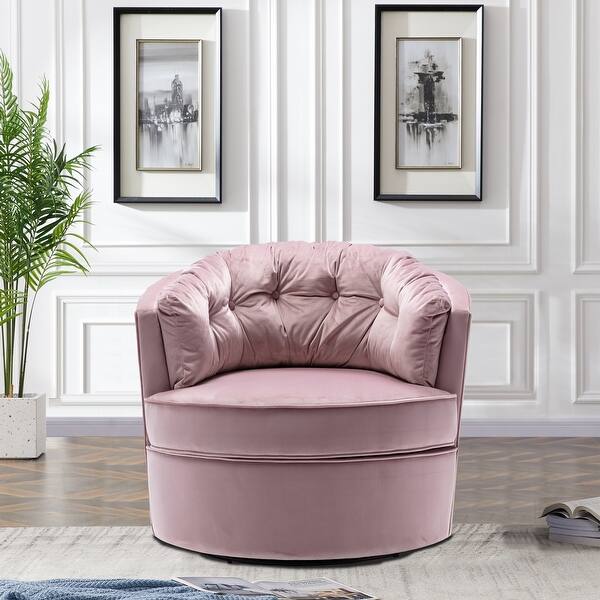 Tiramisubest Modern Swivel Accent Chair Pink Velvet Barrel Chair Overstock 32861082