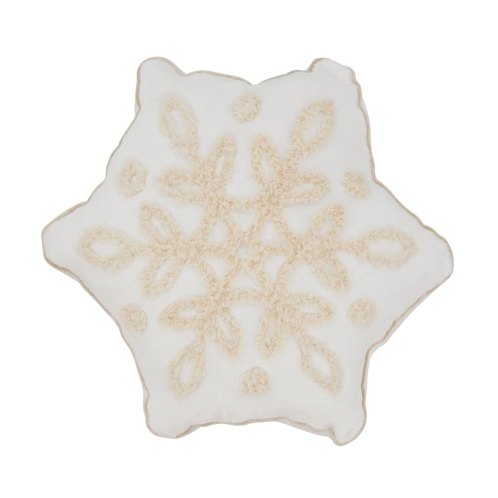 Crystal Frost Snowflake Poly Filled Throw Pillow