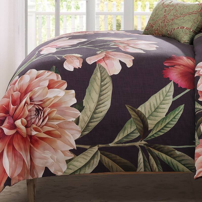 Bebejan Blush Serenade 100% Cotton Sateen 5 Piece Reversible Comforter Set