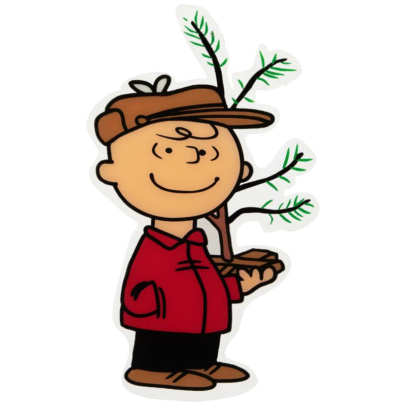 Peanuts Charlie Brown Iconic Tree Double Sided Window Cling Decor