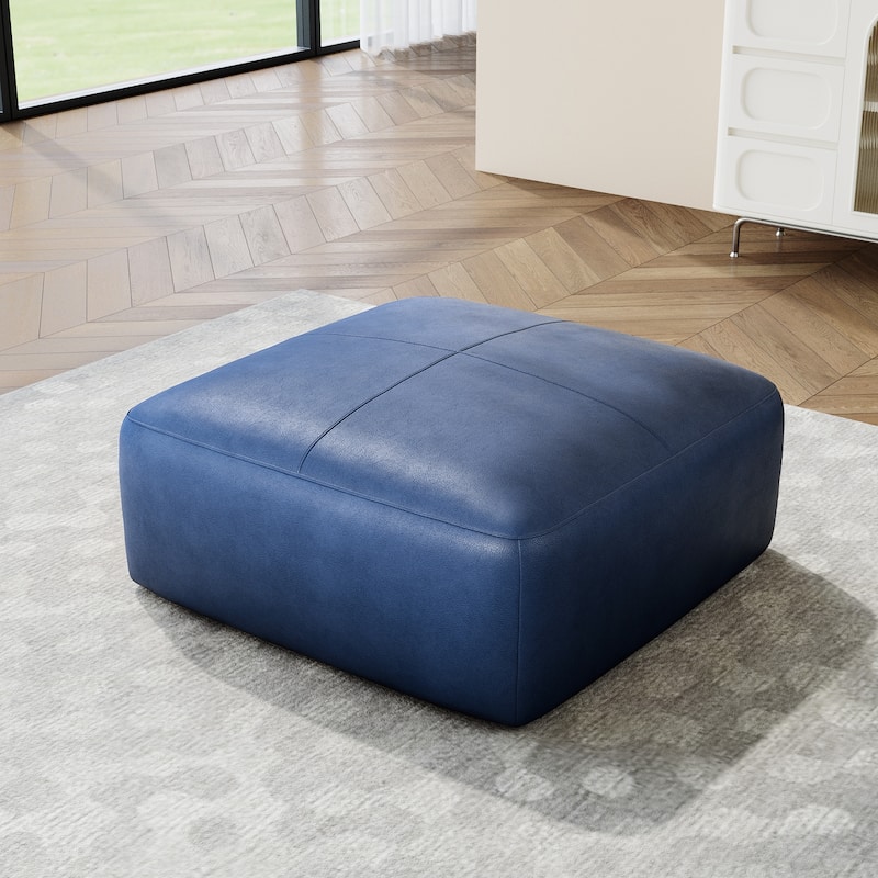 Elliot 22"/ 35"/ 43" W Modern Rectangular Genuine Leather Ottoman