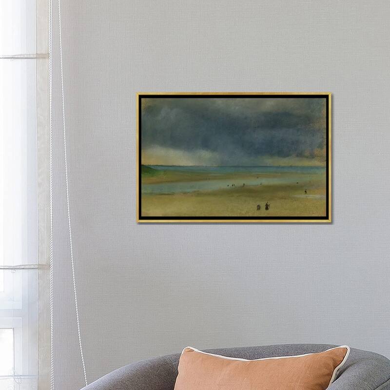 iCanvas "Beside the Sea, 1869 " by Edgar Degas Framed Canvas Print