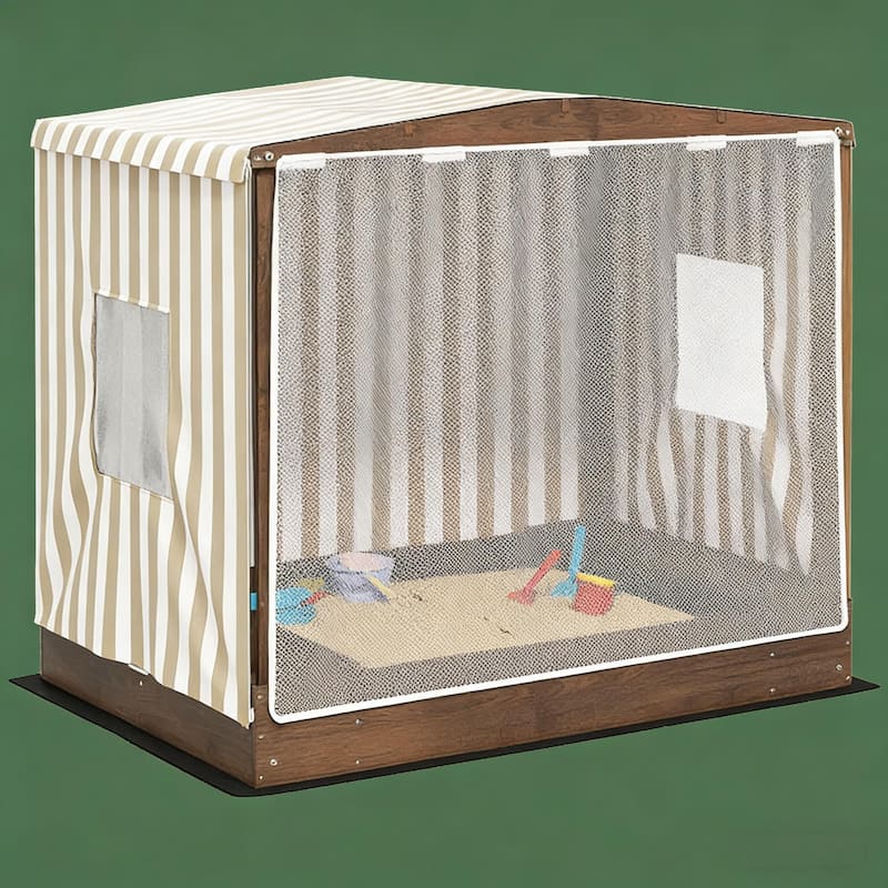 GDFStudio Outdoor Nilo Kids Sandbox with Canopy, Seating, and Storage
