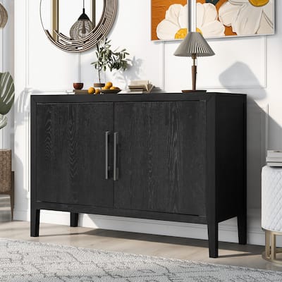Storage Cabinet, Sideboard Wooden Cabinet with 2 Metal Handles and 2 Doors