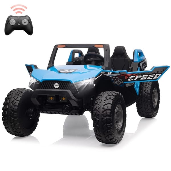 slide 2 of 42, 24V Kids UTV 2 Seater Ride On Car with One More Foldable Seat