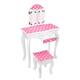 Three-Fold Mirror Single-Drawing Curved Foot Children Dressing Table Red Dots - 23.63 x 11.03 x 38.59