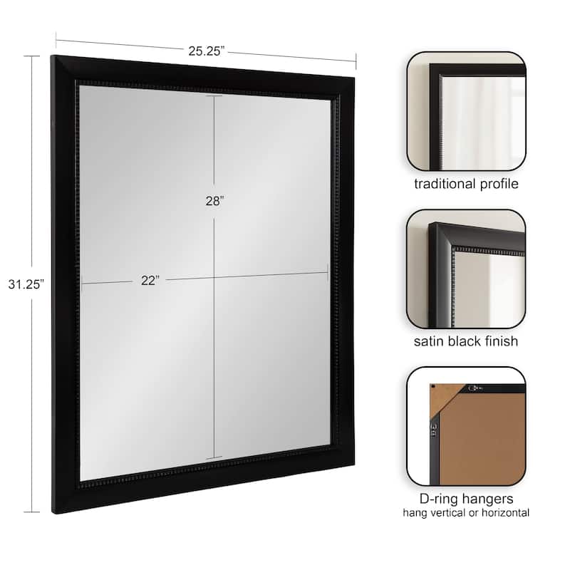 Kate and Laurel Monetta Rectangle Bathrom Wall Mirror