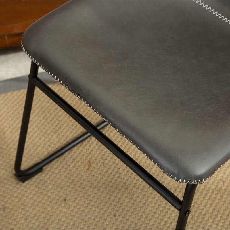 Modern Dining Set with Round Table & Faux Leather Chairs