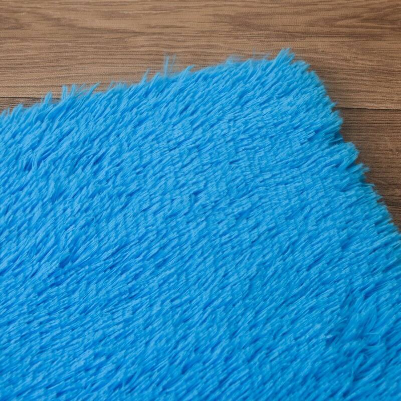 2 Pc Set PV Rug Soft Furry Shag Plush Non-Slip Bath Mat 17x24 & 20x30