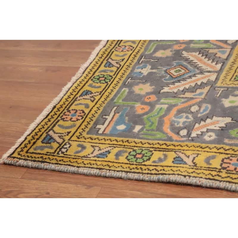 Hand Knotted Oriental 100% Wool Carpet Traditional Floral Peach Tabriz Area Rug - 11' 0'' X 8' 2''