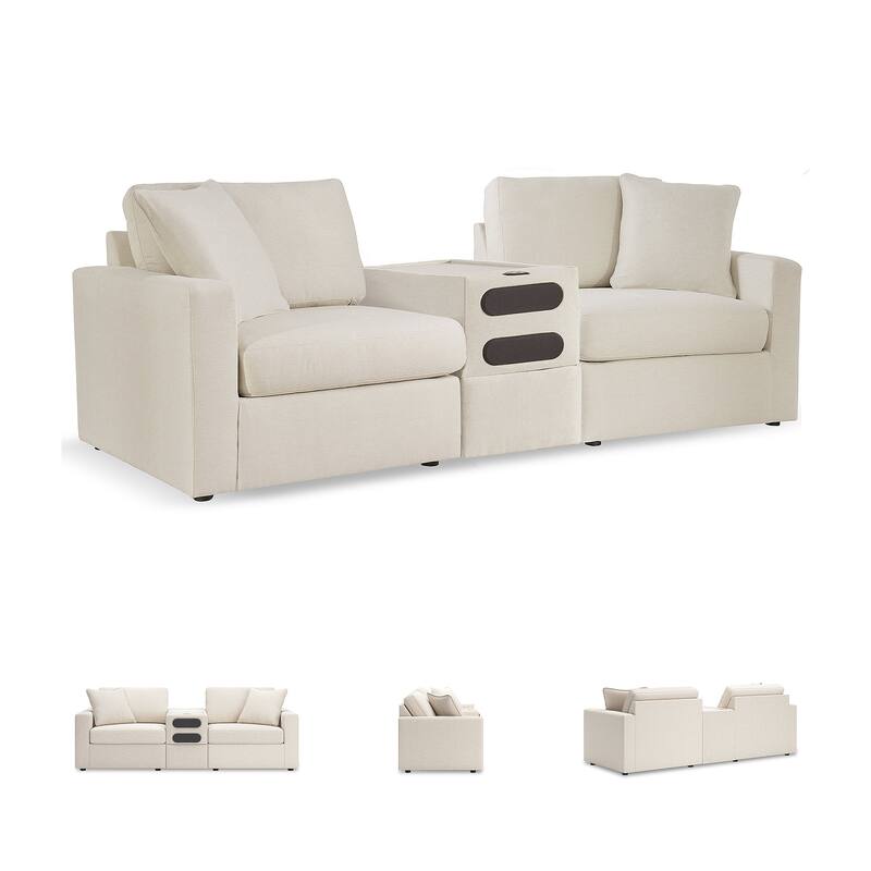 Signature Design by Ashley Modmax 3-Piece Sectional with Audio Console - 93" W x 37" D x 36" H