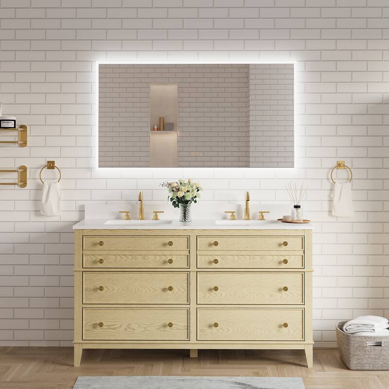 Modern Wall Mounted LED Bathroom Frontlit/Backlit Mirror With PMMA Diffuser