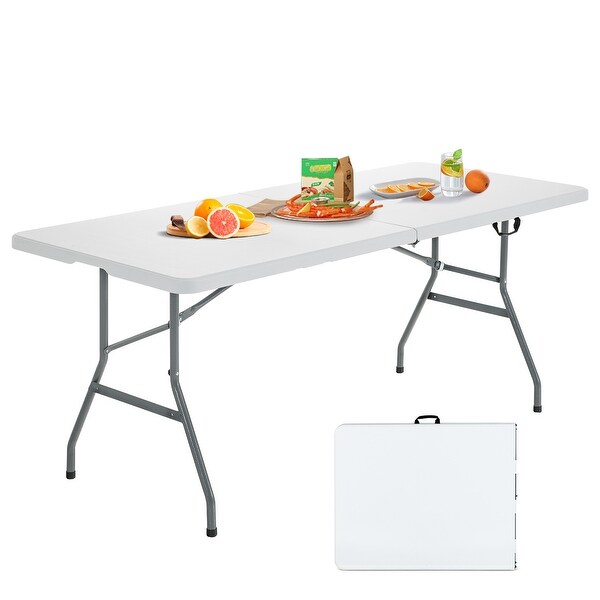 6 FT Portable Folding Camping Table with Carrying Handle for Picnic Bed Bath Beyond 39091782