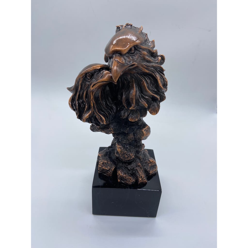 Two Eagle Heads on Engravable Base