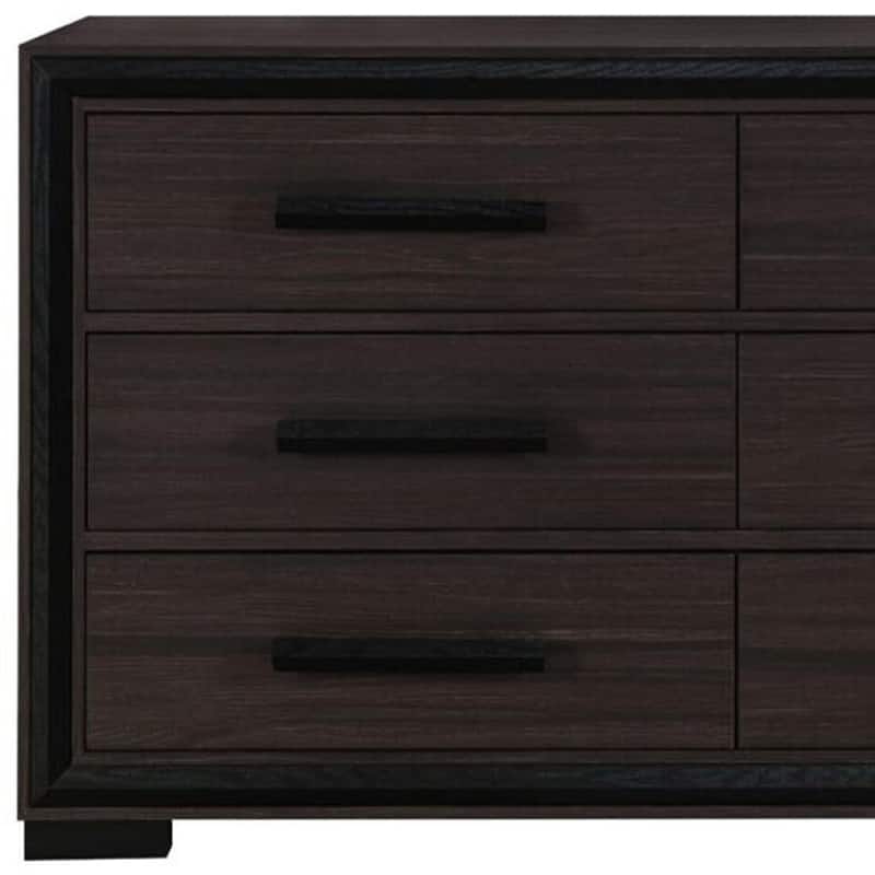 HomeRoots 60" Brown Wood Six Drawer Double Dresser