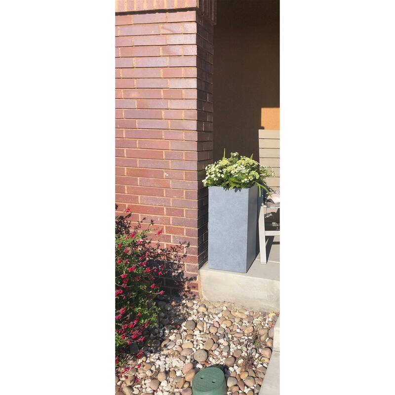 Durx-litecrete Lightweight Concrete Cement Color Tall Planter-Small - 8.7'x8.7'x19.9'