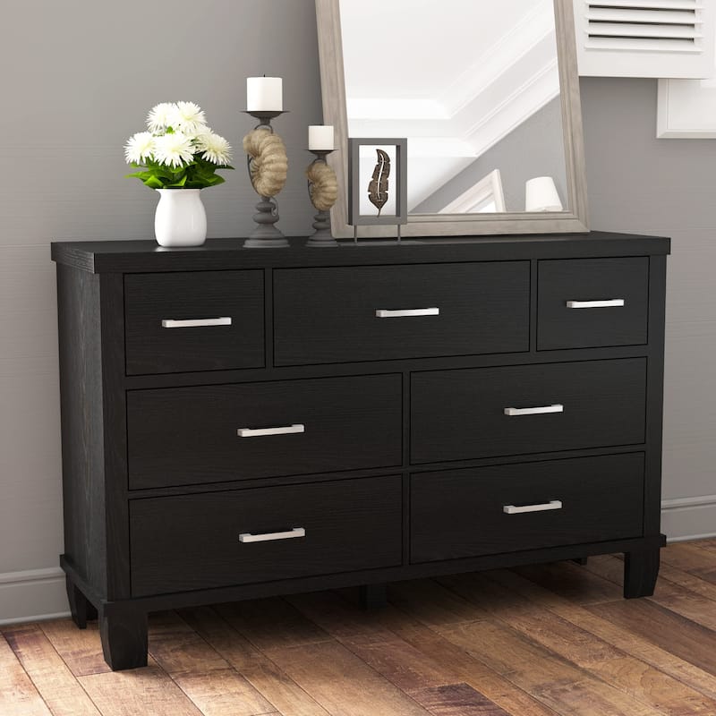 6/7 Drawer Dresser for Bedroom, Modern Wood Chest with Metal Handles, Storage Organizer for Closet