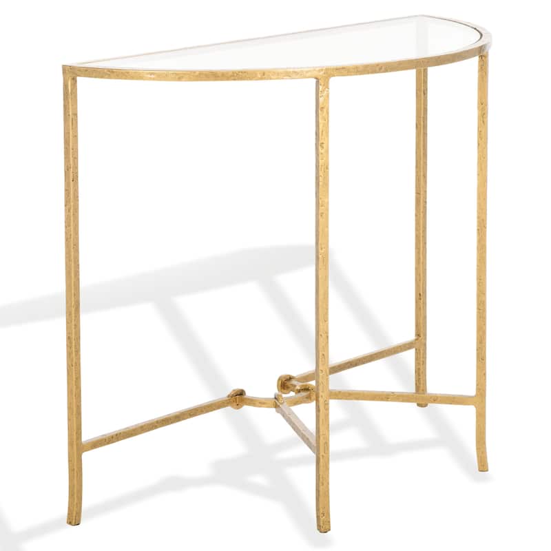 SAFAVIEH Couture Tauri Forged Metal Half Moon Console Table - 37"W x 16"D x 30"H