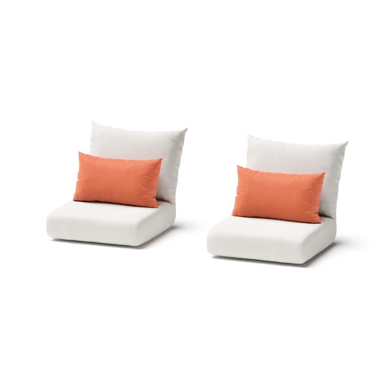 Milo Grey 2 Piece Sunbrella Outdoor Patio Club Chairs