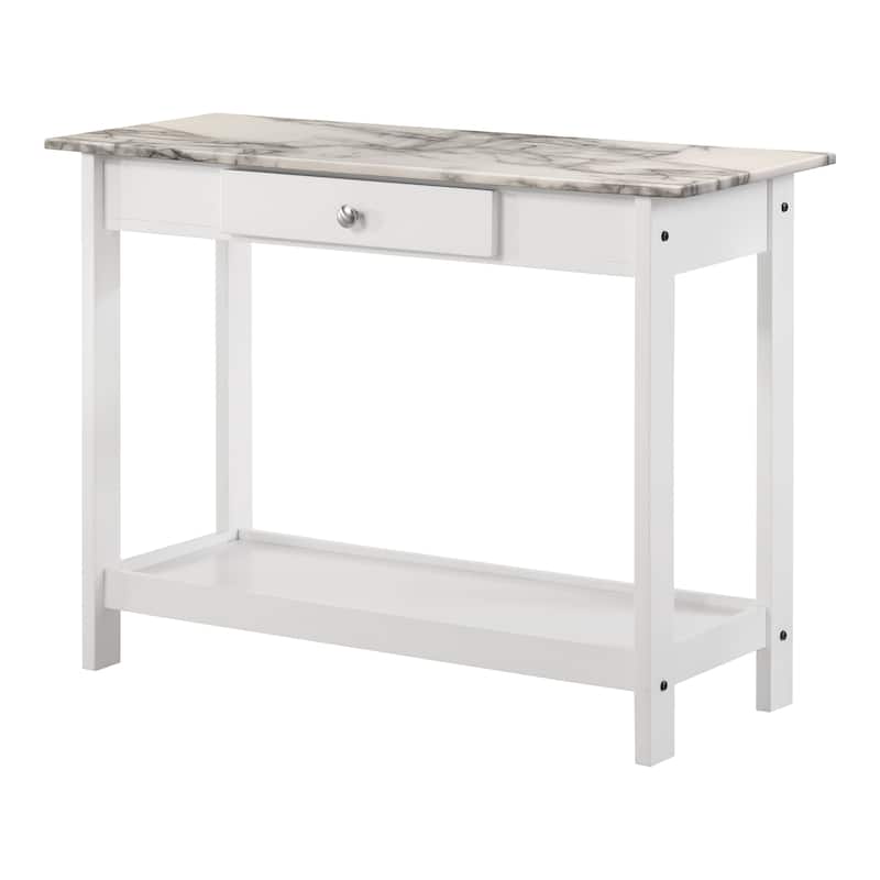 DH BASIC Transitional Rubberwood 4-Piece Open-Shelf Coffee Table Set with Drawer by Denhour